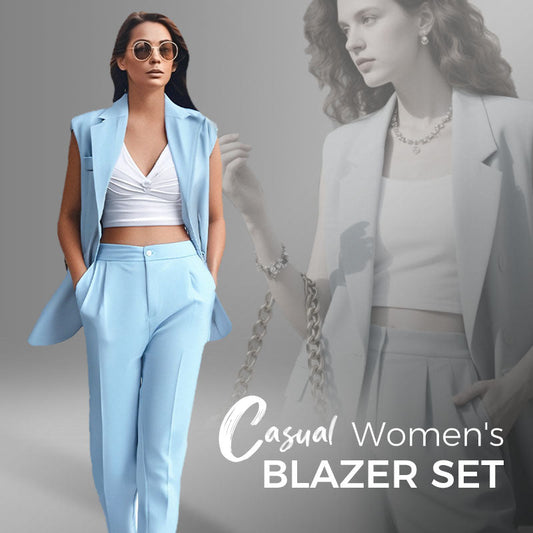 🌸💖 Women’s Stylish Sleeveless Blazer & High-Waisted Pants Set