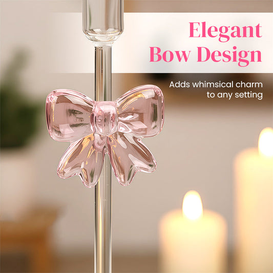 Buy two, get one free for a limited time🎀 Bow Glass Candle Holder