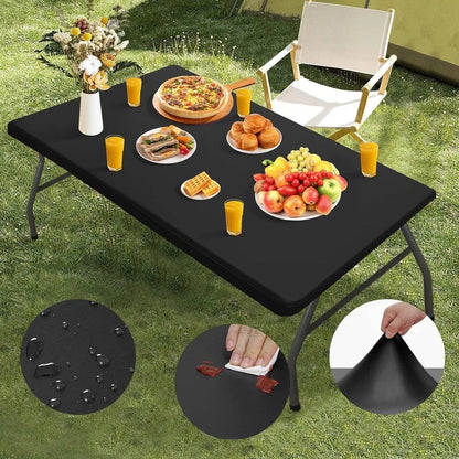🍽️50% OFF NOW! Fitted Spandex Table Cover for Rectangular & Square Tables – Reusable Wrinkle‑Resistant Elastic Tablecloth, Snug Wrap‑Around Table Protector for Picnic Party Outdoor Indoor Events