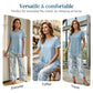 💥Free delivery on single items!👗 Women’s two-piece set—a layered, asymmetrical long-line top and printed wide-leg trousers, breathable and comfortable✨