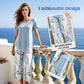 💥Free delivery on single items!👗 Women’s two-piece set—a layered, asymmetrical long-line top and printed wide-leg trousers, breathable and comfortable✨