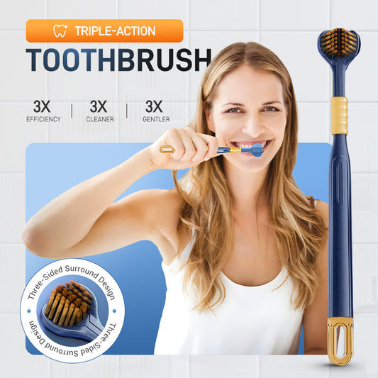 🔥 LAST DAY PROMOTION - 50%OFF 🔥 Three-head multi-angle cleaning toothbrush to ensure your oral safety