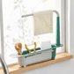 🎁🏆 Last Day Special Price £ 13.98!🧊🧽 No-Drill Sink Organiser – Telescopic Stainless Steel Rack with Towel Bar & Drain Holes. 50% Off. UK Stock