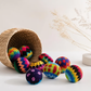 Knit Multicolor Hacky Sack Stress Ball Foot Sack Crochet (2.5" Diameter)