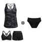 Women's 3-Piece Swimsuit Tankini Set with Shorts
