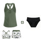 Women's 3-Piece Swimsuit Tankini Set with Shorts
