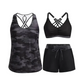 Women's 3-Piece Swimsuit Tankini Set with Shorts