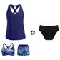 Women's 3-Piece Swimsuit Tankini Set with Shorts