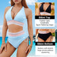 🏖️High Waisted Tummy Control Color Block Bikini Sets