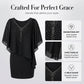 🌸2026 Summer Specials💐Rhinestone V-Neck Cape Dress with Chiffon Overlay