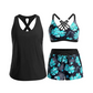 Women's 3-Piece Swimsuit Tankini Set with Shorts