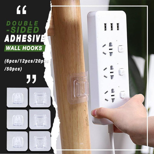 🪝 Double-Sided Adhesive Wall Hooks – 5-6kg Heavy Duty, Waterproof, No Marks ✨