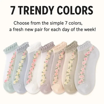 🔥While Supplies Last 50% OFF!🌺Floral Lace Women's Spring Summer Ankle Socks