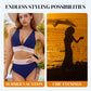 🏖️High Waisted Tummy Control Color Block Bikini Sets