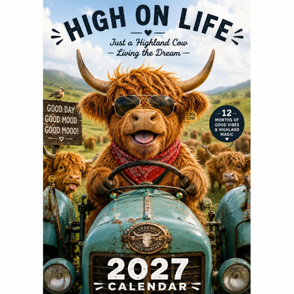 🔥Hot Sale Only￡10.99！✨ 45K+ SOLD! 🎁2027 Funny HighlandCows Wall Calendar |A4Hanging Calendar