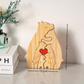 Bear Family Hug Wooden Decor for Kids
