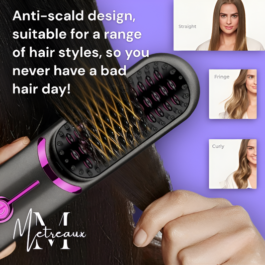 ⏰Final 3 Hours - £17.99!!⚡50K+ SOLD!💁‍♀️Wireless Ceramic Hair Straightening Comb – Fast Heating, Anti-Frizz & Tangle-Free Design ✨
