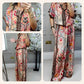 Women's Printed Top & Wide Leg Pants 2-Piece Set 🔥Free delivery and delivery within five working days