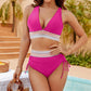 🏖️High Waisted Tummy Control Color Block Bikini Sets