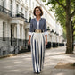 📢📢50% OFF !! ⏰✨ Sleek, Stylish, And Effortlessly Chic – Women's Striped Shirt & Wide-Leg Pants 2-Piece Set