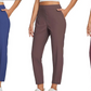 🍃Women's Elastic High-Waist Pants - Secure Pockets, Slim Fit, UK Sizes