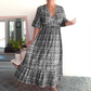 💥Limited time special price ￡13.99!💐✨Bohemian casual print V-neck waist wrap long dress