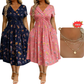 🏖️Summer Hot Sale 51% Off!💃✨Women's V-Neck Floral Print Dress with Twist Waist
