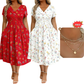 🏖️Summer Hot Sale 51% Off!💃✨Women's V-Neck Floral Print Dress with Twist Waist
