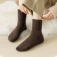 Nyzfexk Women's Solid Mid-calf Socks, Casual Soft Comfy Warm Socks for Fall & Winter