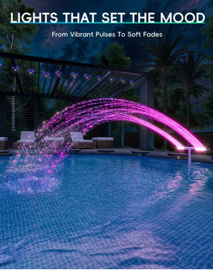 🔥 Solar-powered rainbow-coloured fountain nozzles, designed specifically for swimming pools 🍃 Delivered within five working days 🎊