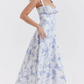 💃Last Day Promotion 52% OFF💕Frenchy Style All Over Print Ruched Women Lace Up Dress🌸