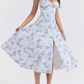 💃Last Day Promotion 52% OFF💕Frenchy Style All Over Print Ruched Women Lace Up Dress🌸