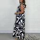 🔥Limited Offer 50% OFF✨Ruffled Geometric Print Jumpsuit✨Women's Summer Wide-Leg Casual Wear