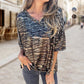 🌞HOT SALE 49% OFF👚Women's Loose V-Neck Leopard Print Half Sleeve T-shirt