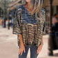 🌞HOT SALE 49% OFF👚Women's Loose V-Neck Leopard Print Half Sleeve T-shirt