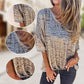 🌞HOT SALE 49% OFF👚Women's Loose V-Neck Leopard Print Half Sleeve T-shirt