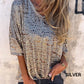🌞HOT SALE 49% OFF👚Women's Loose V-Neck Leopard Print Half Sleeve T-shirt