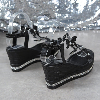 ✨2025 Summer New👡Glitter Butterfly Embellished Open Toe Sandals