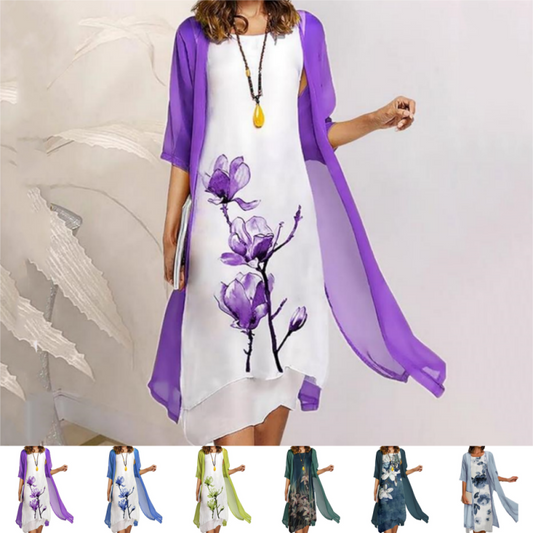 🔥Women's Two-Piece Floral Print Suit Dress