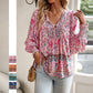 💖2026 New Arrivals💖Women's Fashion Printed v-Neck Long Sleeve Shirt🥳 Free delivery, delivered within 5 working days 🥳