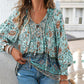 💖2026 New Arrivals💖Women's Fashion Printed v-Neck Long Sleeve Shirt🥳 Free delivery, delivered within 5 working days 🥳