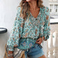 💖2026 New Arrivals💖Women's Fashion Printed v-Neck Long Sleeve Shirt🥳 Free delivery, delivered within 5 working days 🥳