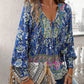 💖2026 New Arrivals💖Women's Fashion Printed v-Neck Long Sleeve Shirt🥳 Free delivery, delivered within 5 working days 🥳