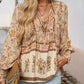💖2026 New Arrivals💖Women's Fashion Printed v-Neck Long Sleeve Shirt🥳 Free delivery, delivered within 5 working days 🥳