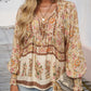 💖2026 New Arrivals💖Women's Fashion Printed v-Neck Long Sleeve Shirt🥳 Free delivery, delivered within 5 working days 🥳