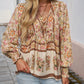 💖2026 New Arrivals💖Women's Fashion Printed v-Neck Long Sleeve Shirt🥳 Free delivery, delivered within 5 working days 🥳