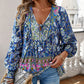 💖2026 New Arrivals💖Women's Fashion Printed v-Neck Long Sleeve Shirt🥳 Free delivery, delivered within 5 working days 🥳