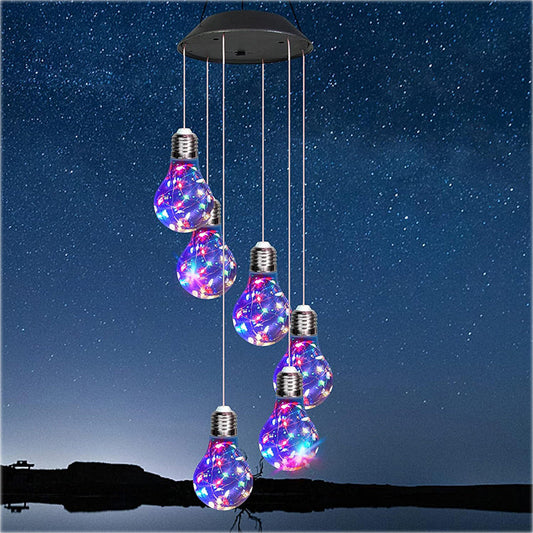 🌈2026 BEST GIFT TO FAMILY🌠💡Colorful LED Solar-Powered Light Bulb Wind Chimes