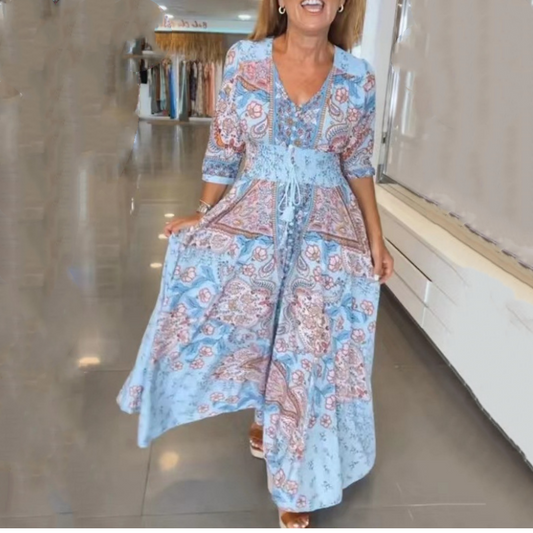 🌺Summer Hot Sale 50% OFF💐💃Elegant Long Floral Dress for Women✈️Free Shipping🏆