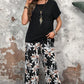 🏆HOT SALE 49% OFF🔥Women's Casual Floral Print Wide Leg Trousers and Short Sleeve Top Set